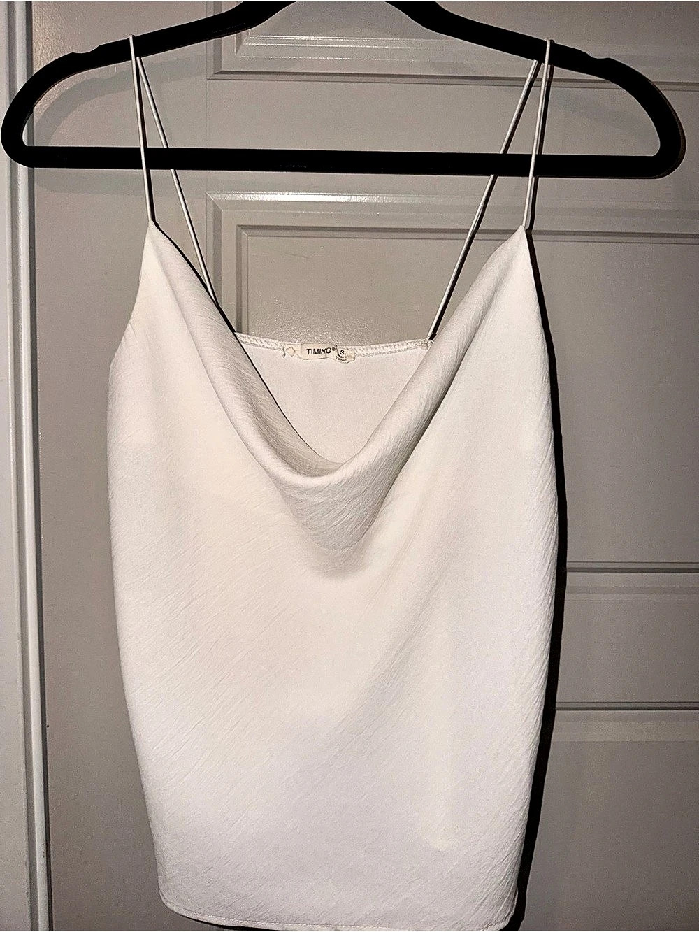 Timing White Cowl Neck Camisole